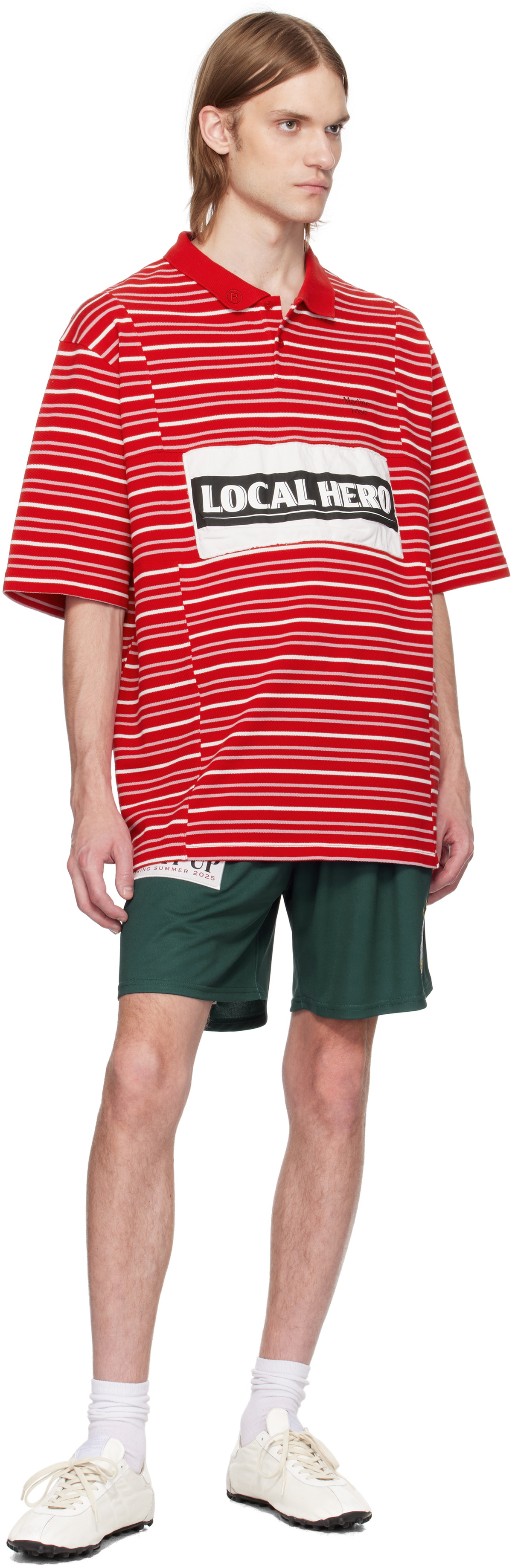 Martine Rose Red Oversized Panelled Polo