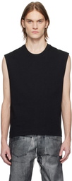 Karmuel Young Black Adjustable Shoulder Line Tank Top
