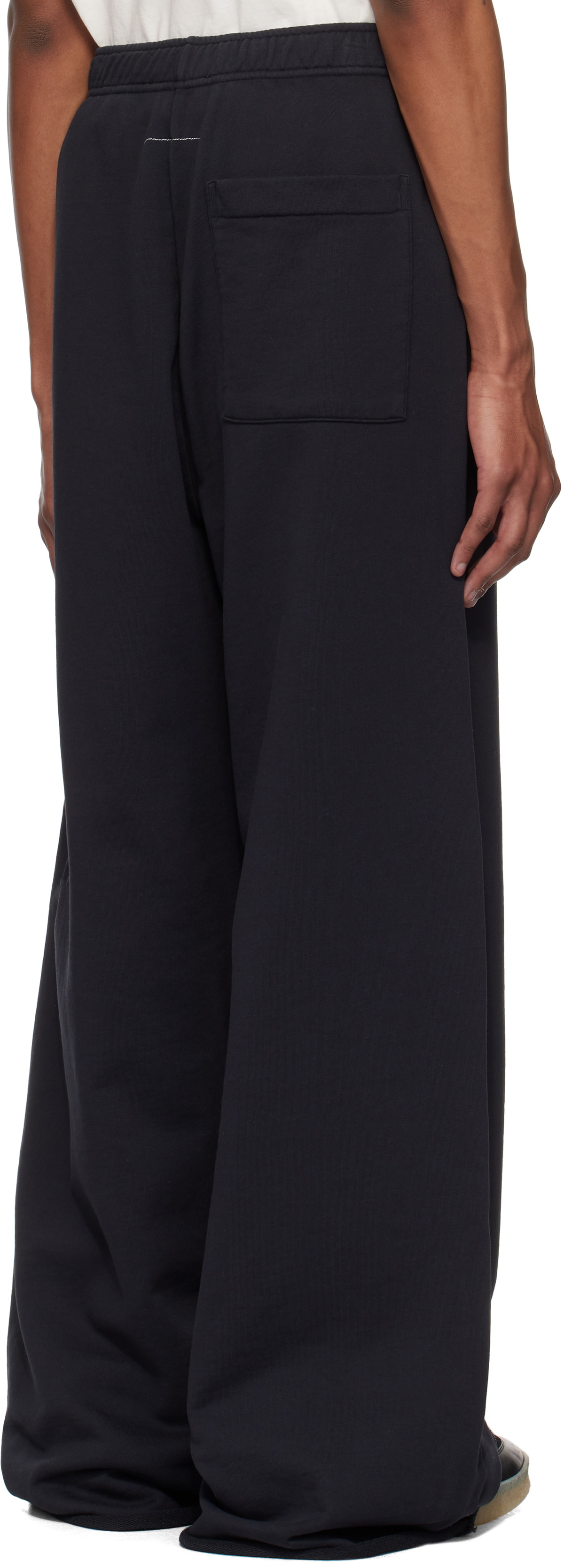 MM6 Maison Margiela Black Newspaper Print Sweatpants
