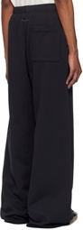 MM6 Maison Margiela Black Newspaper Print Sweatpants