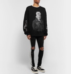 AMIRI - Oversized Distressed Printed Fleece-Back Cotton-Jersey Sweatshirt - Men - Black