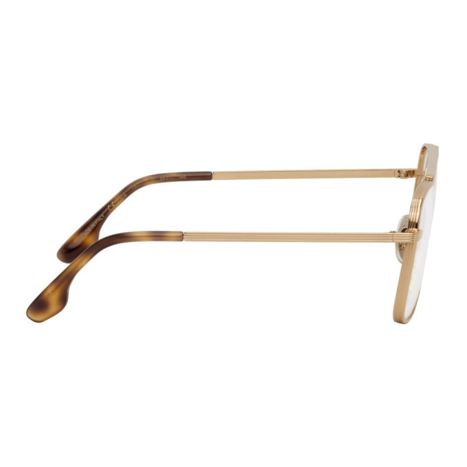 Victoria Beckham Gold and Tortoiseshell Aviator Glasses