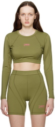 7 DAYS Active Green Cropped Long Sleeve T-Shirt