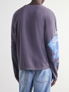 KAPITAL - Printed Cotton-Jersey T-Shirt - Purple
