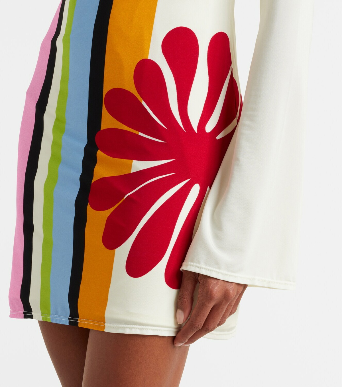 Cala de la Cruz Maisha floral striped minidress