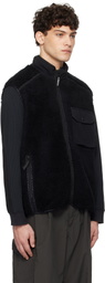 and wander Black Wool Boa Vest