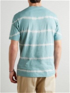 Hartford - Tie-Dyed Striped Slub Cotton-Jersey T-Shirt - Blue