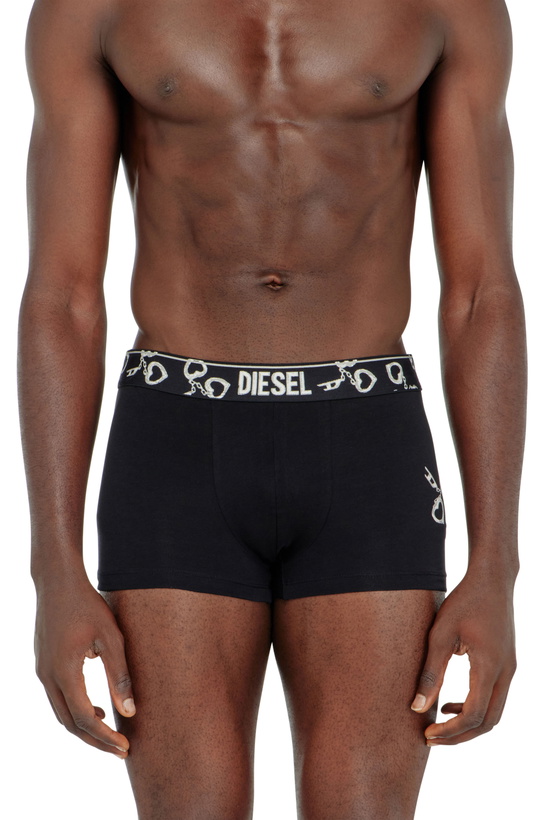 Photo: Diesel Three-pack boxer briefs with handcuff motif - Trunks Mens in Black