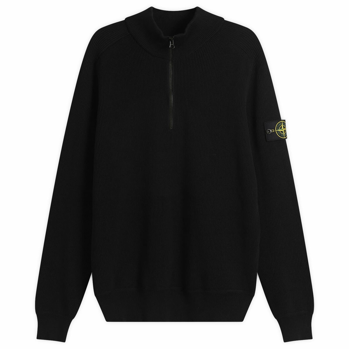 Stone Island Men's Ribbed Soft Cotton Half Zip Knit Jumper in