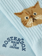 Rostersox - Cat Intarsia Ribbed Cotton Socks