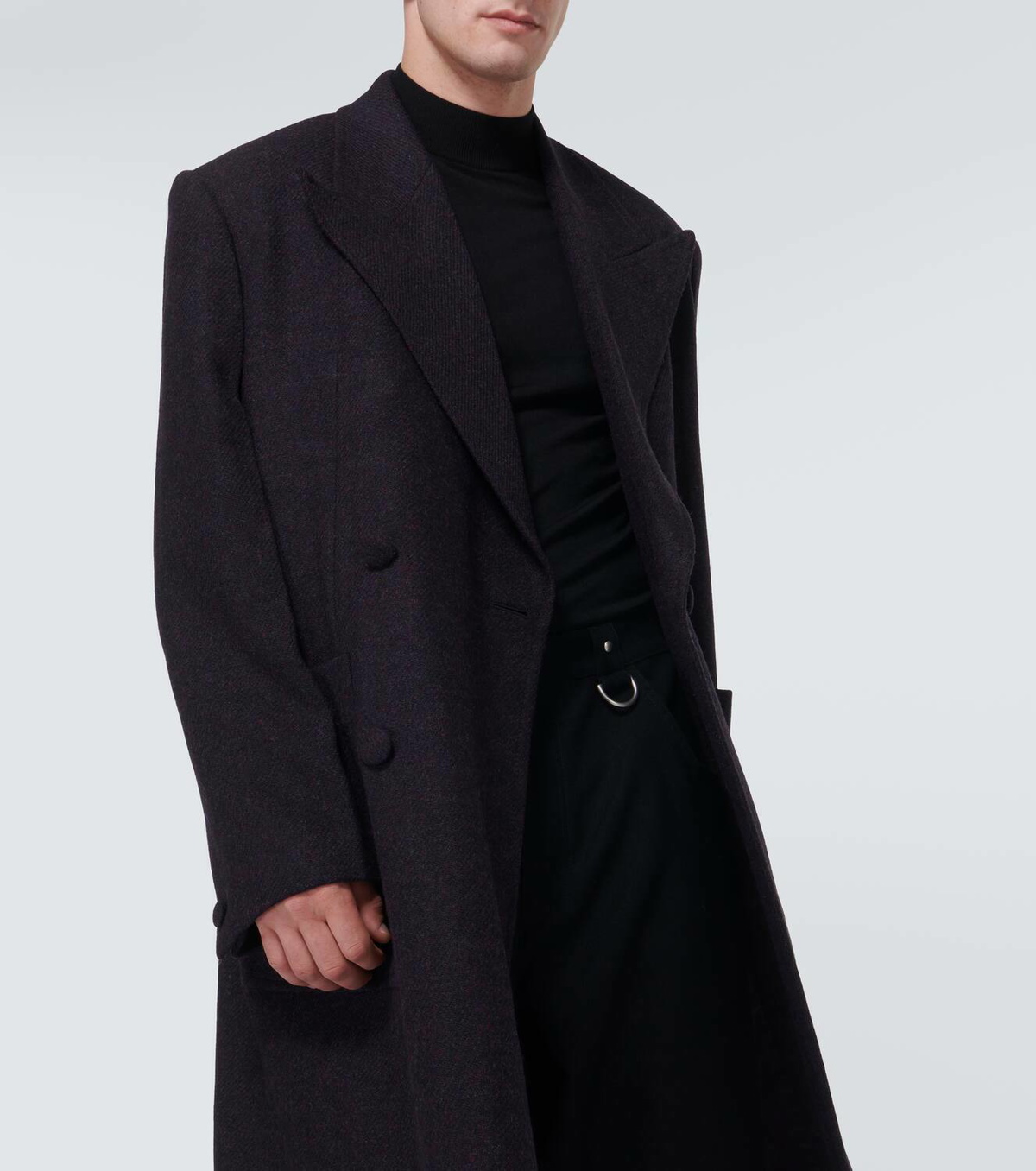 ジバンシィ Givenchy Virgin Wool Coat Givenchy double-breasted Herringbone Wool Coat | Green