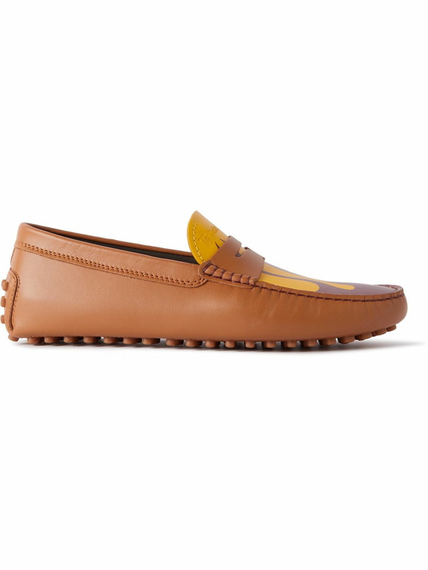 Photo: Moncler Genius - Palm Angels Tod's Gommino Printed Leather Driving Shoes - Brown