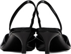 Courrèges Black Vinyl Toe Cap Slingback Heels