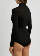 Self-portrait X Christopher Kane Cut-out Fine-knit Bodysuit Black