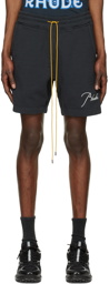 Rhude Black Terry Shorts