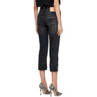 R13 Black Cuffed Boy Straight Jeans