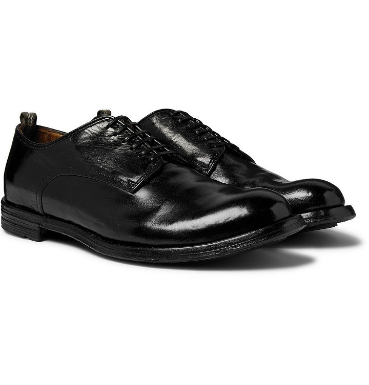 Photo: Officine Creative - Anatomia Polished-Leather Derby Shoes - Black