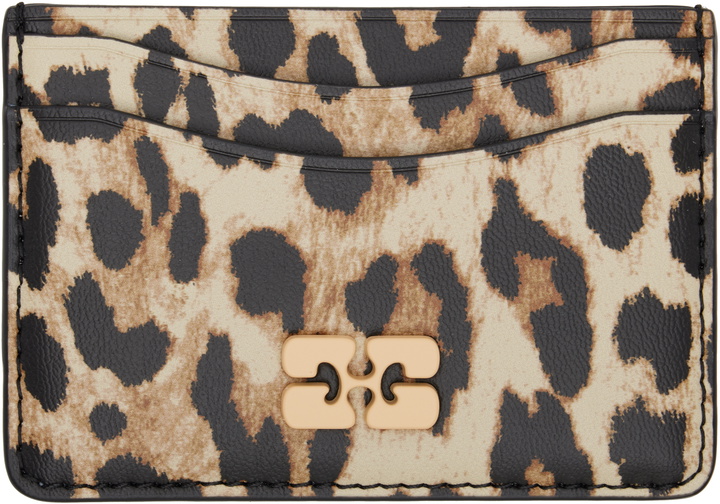 Photo: GANNI Beige & Black Leopard Printed Bou Card Holder