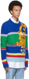 Versace Multicolor Embroidered Graphic Sweater