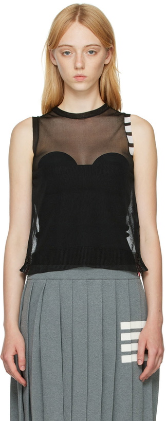 Photo: Thom Browne Black 4-Bar Tank Top