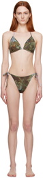 Serapis Brown & Green Bags Reversible Bikini