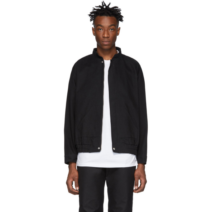 Afterhomework Black Canvas Bomber Jacket