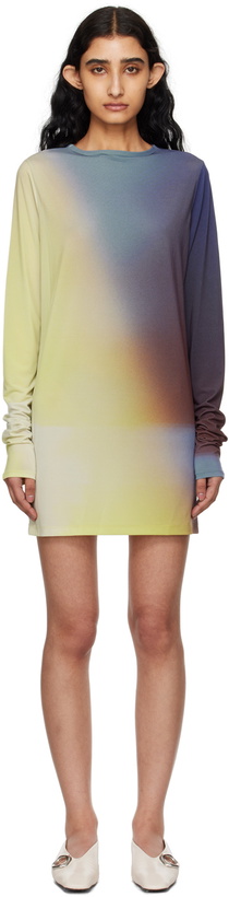 Photo: ISSEY MIYAKE Yellow & Blue Light Leak Minidress