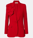 Elie Saab Floral-appliqué cady blazer