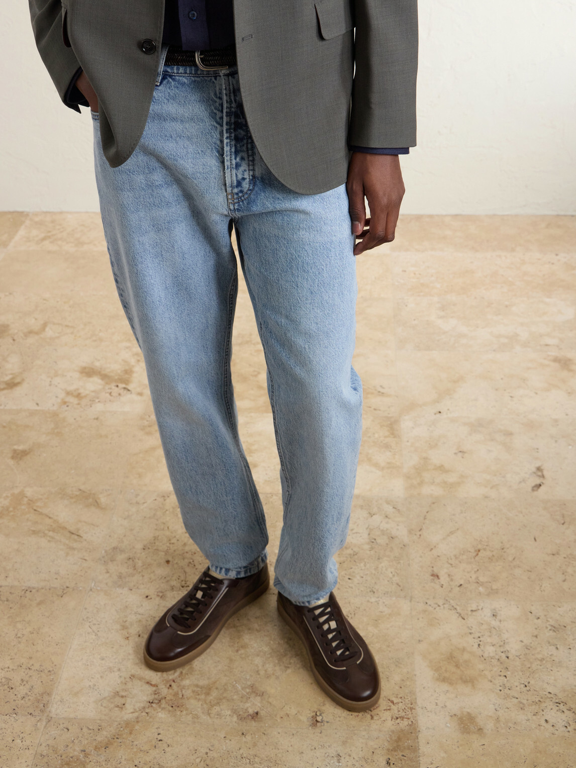 Brunello Cucinelli - Coda Di Rondine Leather-Trimmed Waxed-Suede Sneakers - Brown