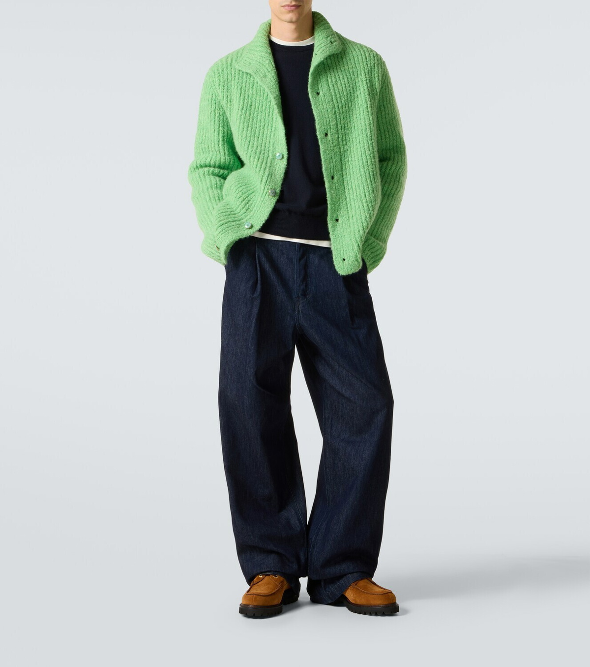God's True Cashmere Ribbed-knit cashmere bouclé cardigan