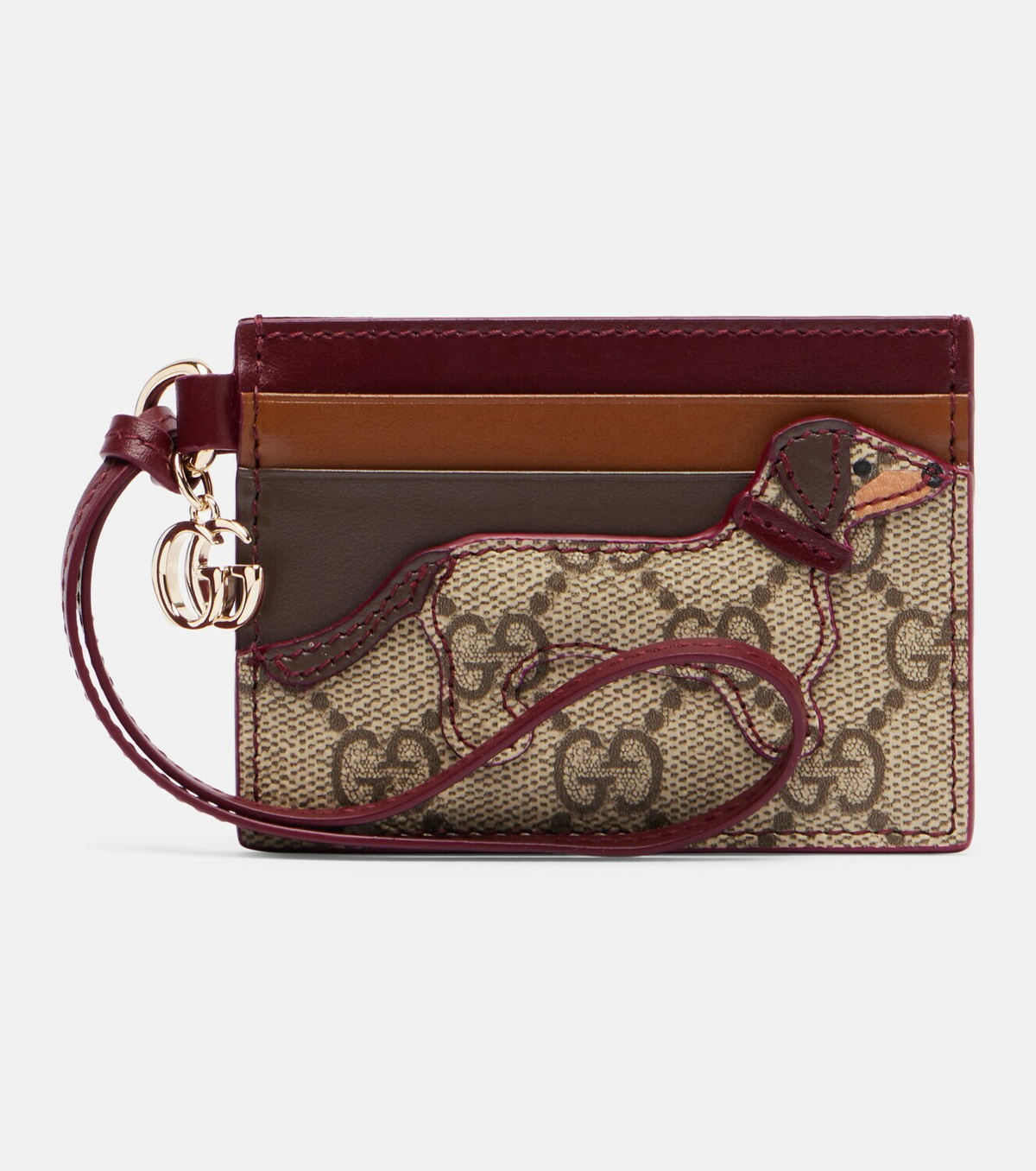 Gucci GG Canvas leather-trimmed card holder