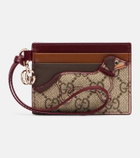 Gucci GG Canvas leather-trimmed card holder