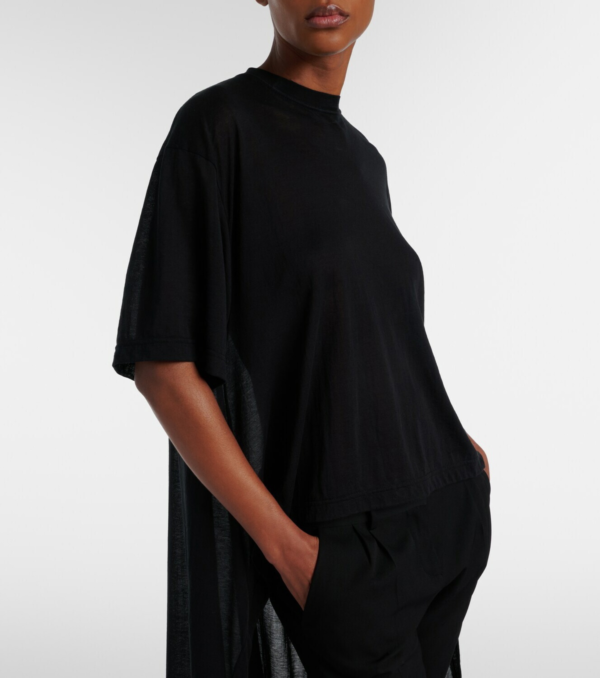 Balenciaga Draped cotton jersey T-shirt