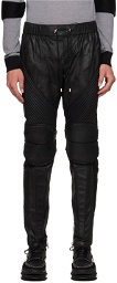 Balmain Black Relaxed-Fit Leather Lounge Pants