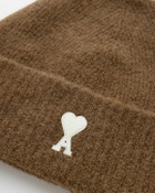 AMI Paris AMI DE COEUR BEANIE Brown Mens Beany