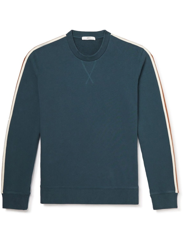 Photo: Mr P. - Striped Organic Cotton-Jersey Sweatshirt - Blue
