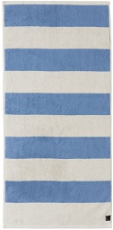 HAY Blue & Off-White Frotte Stripe Hand Towel