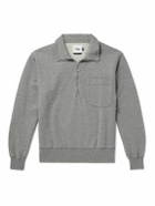 Drake's - Cotton-Jersey Half-Zip Sweatshirt - Gray