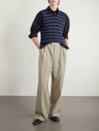 LEMAIRE - Jacquard-Knit Merino Wool-Blend Sweater Vest - Black