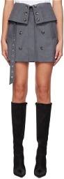 Rokh Gray Flap Miniskirt