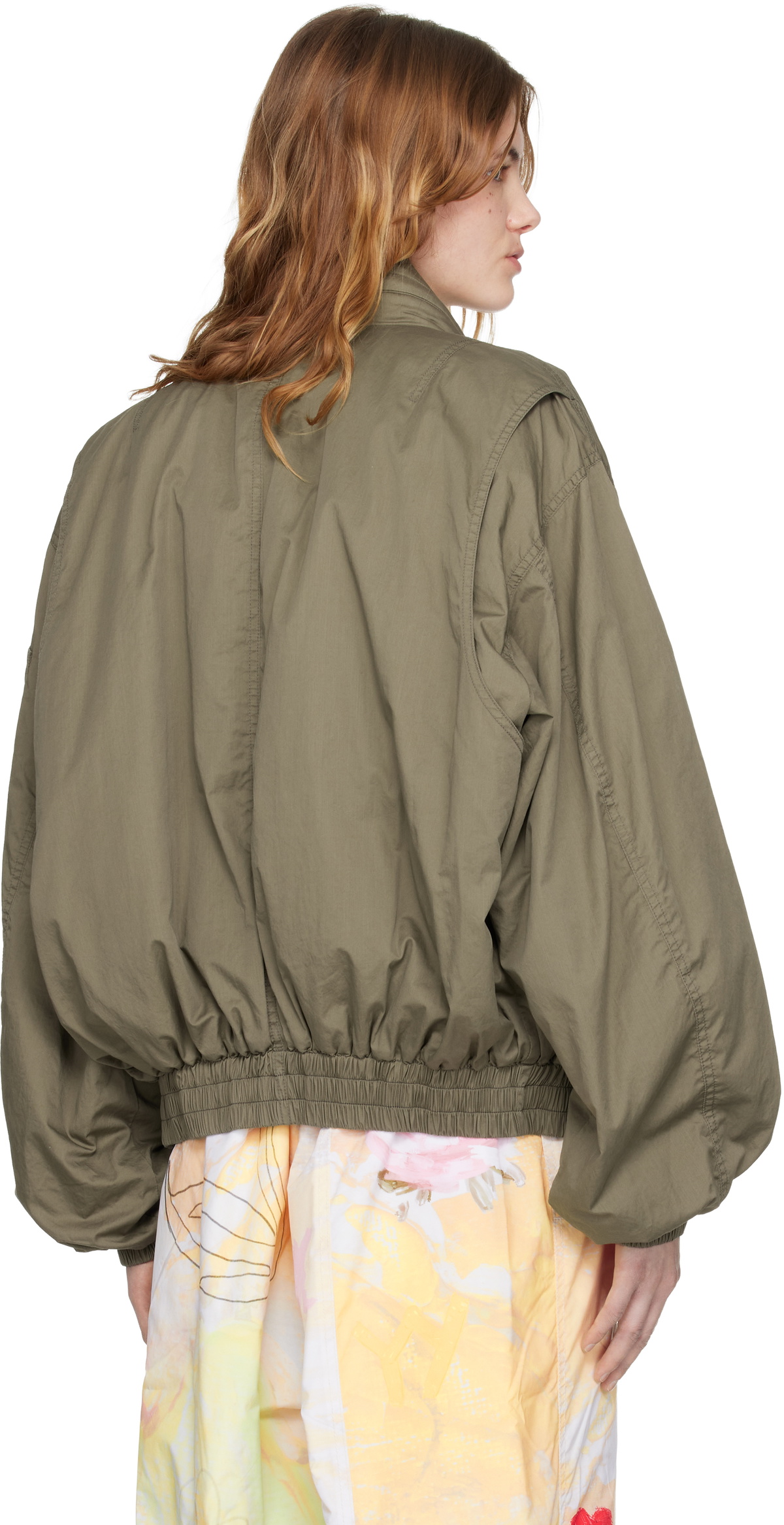 OPEN YY Khaki Cotton Cargo Bomber Jacket