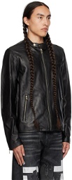 Diesel Black L-Metalo Leather Jacket