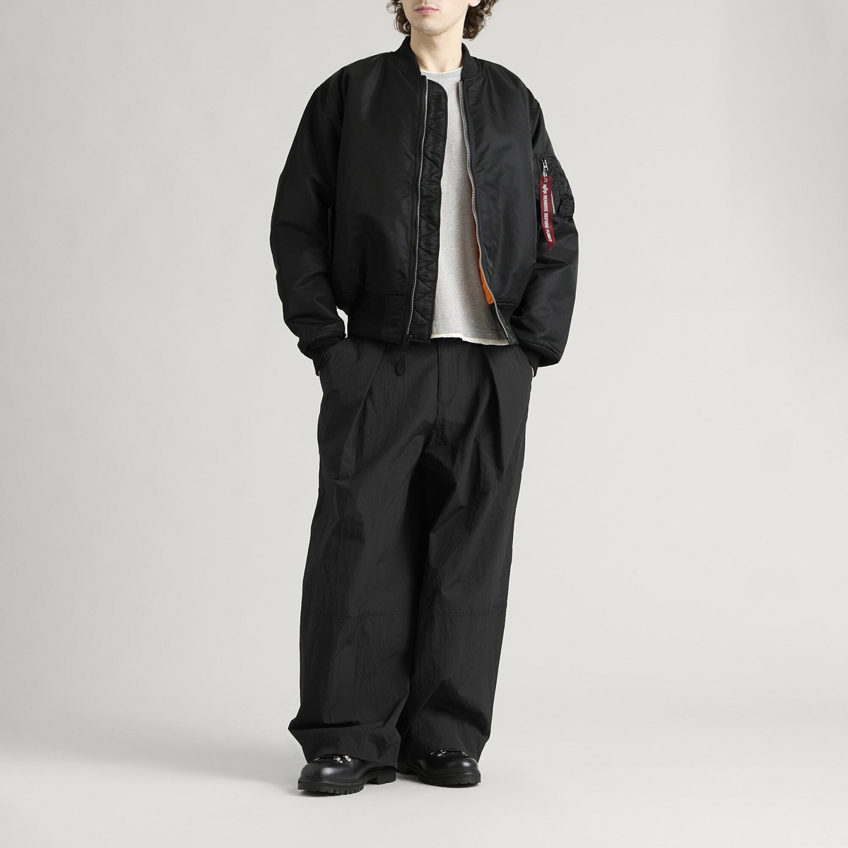 Alpha Industries Men's MA-1 Heritage Bomber Jacket in Black/Black