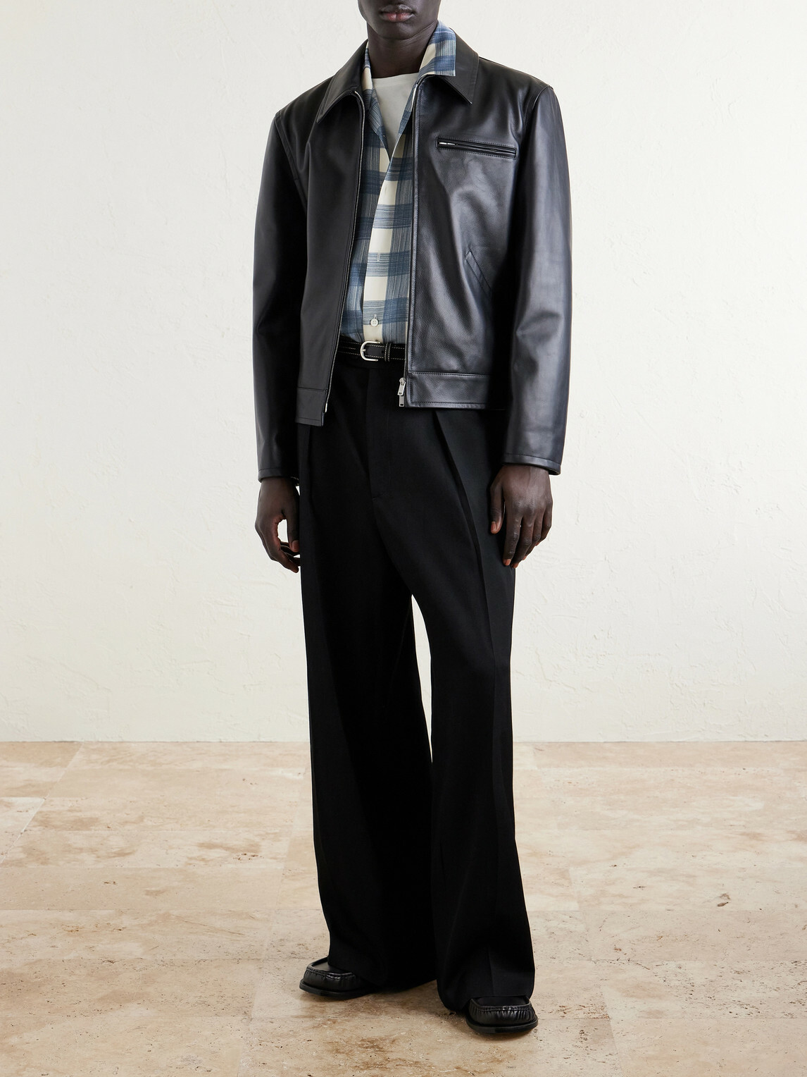 Jil Sander - Leather Blouson Jacket - Black