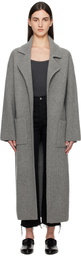TOTEME Gray Rib-Knit Cardigan