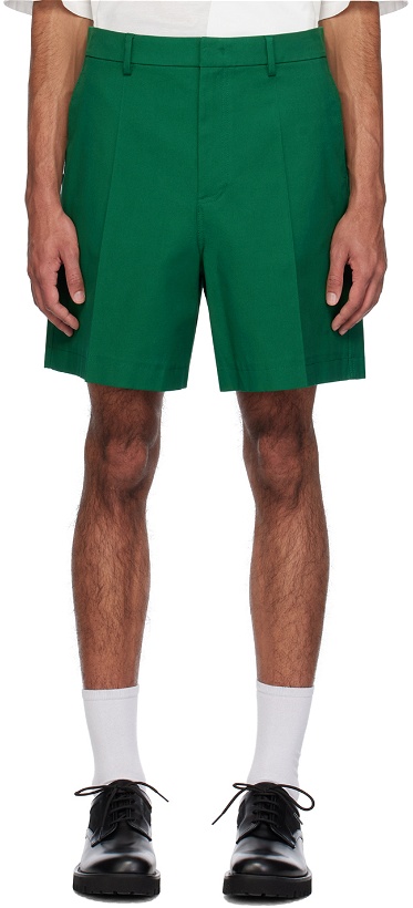 Photo: Valentino Green Creased Shorts