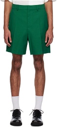 Valentino Green Creased Shorts