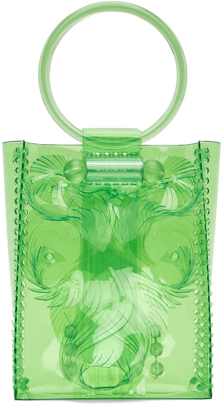 Photo: Mame Kurogouchi SSENSE Exclusive Green Sculptural Mini Handle Bag