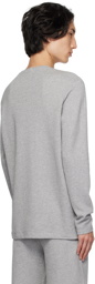 BOSS Gray Embroidered Long Sleeve T-Shirt