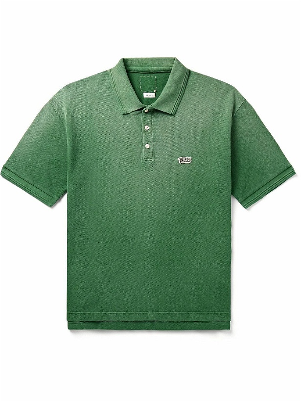 Photo: Visvim - Jumbo Weller Logo-Appliquéd Cotton-Piqué Polo Shirt - Green